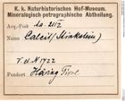 Etiketten zu Calcit (Stinkstein) (NHMW-MIN-Aa2112)